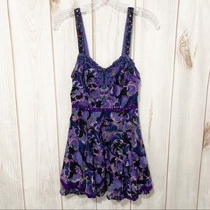 FREE PEOPLE ‘Sweet Summer’ Purple Embellished Mini Dress - Size 4